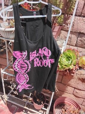 District Black Top with Pink Logo Tag
